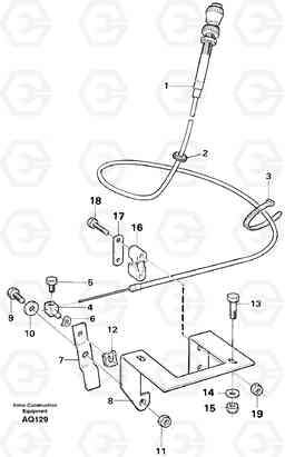 48065 Hand throttle L120C S/N 11319-SWE, S/N 61677-USA, S/N 70075-BRA, Volvo Construction Equipment