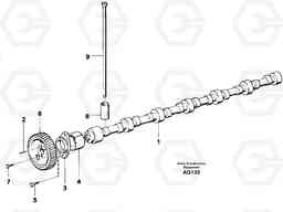 54627 Camshaft L120C S/N 11319-SWE, S/N 61677-USA, S/N 70075-BRA, Volvo Construction Equipment