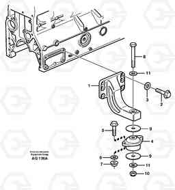 40535 Engine mounting L120C S/N 11319-SWE, S/N 61677-USA, S/N 70075-BRA, Volvo Construction Equipment