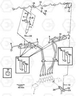 71998 Fuel lines, injectors L120C S/N 11319-SWE, S/N 61677-USA, S/N 70075-BRA, Volvo Construction Equipment