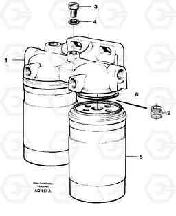 25085 Fuel filter L120C S/N 11319-SWE, S/N 61677-USA, S/N 70075-BRA, Volvo Construction Equipment