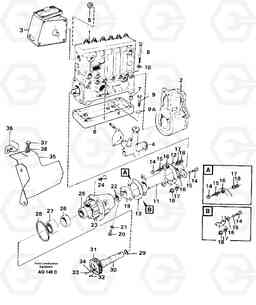 53661 Injection pump with drive L120C S/N 11319-SWE, S/N 61677-USA, S/N 70075-BRA, Volvo Construction Equipment