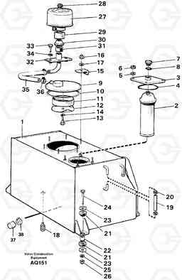 21673 Hydraulic tank L120C S/N 11319-SWE, S/N 61677-USA, S/N 70075-BRA, Volvo Construction Equipment