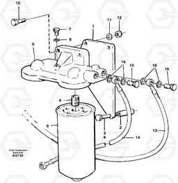 34383 Extra fuel filter L120C S/N 11319-SWE, S/N 61677-USA, S/N 70075-BRA, Volvo Construction Equipment