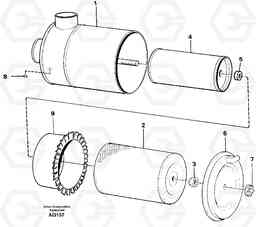 22062 Air filter L120C S/N 11319-SWE, S/N 61677-USA, S/N 70075-BRA, Volvo Construction Equipment