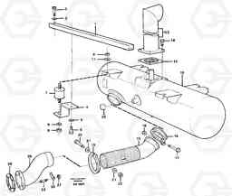 89726 Exhaust system L120C S/N 11319-SWE, S/N 61677-USA, S/N 70075-BRA, Volvo Construction Equipment