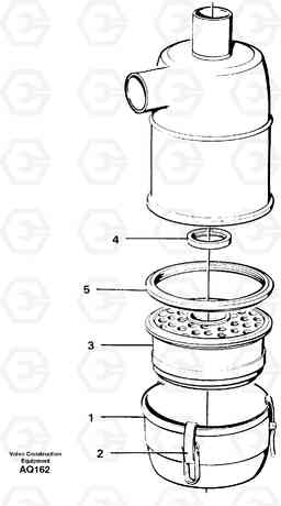 21872 Air filter L120C S/N 11319-SWE, S/N 61677-USA, S/N 70075-BRA, Volvo Construction Equipment