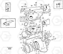 26322 Water pump and thermostat housing L120C S/N 11319-SWE, S/N 61677-USA, S/N 70075-BRA, Volvo Construction Equipment
