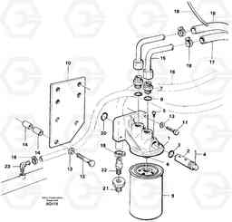 53663 Coolant filter L120C S/N 11319-SWE, S/N 61677-USA, S/N 70075-BRA, Volvo Construction Equipment