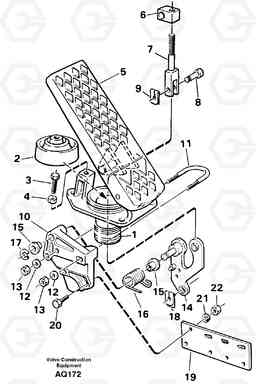 83134 Pedal L120C S/N 11319-SWE, S/N 61677-USA, S/N 70075-BRA, Volvo Construction Equipment