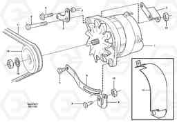 21980 Alternator with assembling details L120C S/N 11319-SWE, S/N 61677-USA, S/N 70075-BRA, Volvo Construction Equipment