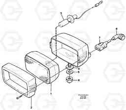 25428 Work lights, front. L120C S/N 11319-SWE, S/N 61677-USA, S/N 70075-BRA, Volvo Construction Equipment