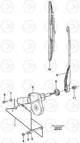 83372 Windshield wiper, rear L120C S/N 11319-SWE, S/N 61677-USA, S/N 70075-BRA, Volvo Construction Equipment