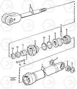 20991 Hydraulic cylinder L120C S/N 11319-SWE, S/N 61677-USA, S/N 70075-BRA, Volvo Construction Equipment