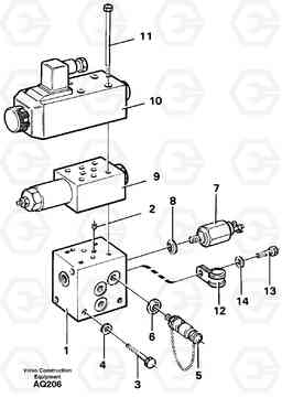 98693 Parking brake, connection block L120C S/N 11319-SWE, S/N 61677-USA, S/N 70075-BRA, Volvo Construction Equipment