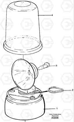 25431 Rotating beacon. L120C S/N 11319-SWE, S/N 61677-USA, S/N 70075-BRA, Volvo Construction Equipment