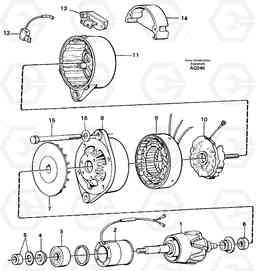 22485 Alternator L120C S/N 11319-SWE, S/N 61677-USA, S/N 70075-BRA, Volvo Construction Equipment