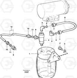 59632 Anti-freeze reservoir L120C S/N 11319-SWE, S/N 61677-USA, S/N 70075-BRA, Volvo Construction Equipment