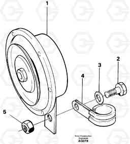 25433 Compressor horn L120C S/N 11319-SWE, S/N 61677-USA, S/N 70075-BRA, Volvo Construction Equipment