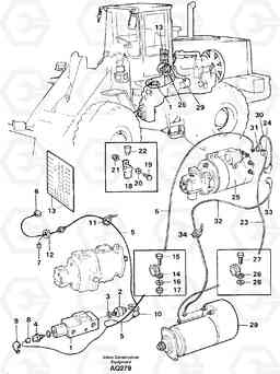 59627 Cable harness secondary steering system L120C S/N 11319-SWE, S/N 61677-USA, S/N 70075-BRA, Volvo Construction Equipment