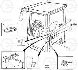 22284 Cable harness, air-suspensioned seat. L120C S/N 11319-SWE, S/N 61677-USA, S/N 70075-BRA, Volvo Construction Equipment