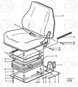 65647 Operator seat with fitting parts L120C S/N 11319-SWE, S/N 61677-USA, S/N 70075-BRA, Volvo Construction Equipment