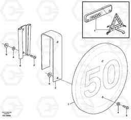 3285 50 km/h Sign L120C S/N 11319-SWE, S/N 61677-USA, S/N 70075-BRA, Volvo Construction Equipment