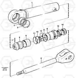 22400 Hydraulic cylinder L50C S/N 10967-, OPEN ROPS S/N 35001-, Volvo Construction Equipment