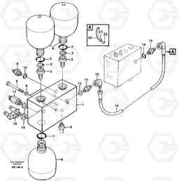 12182 Valve Accumulators L50C S/N 10967-, OPEN ROPS S/N 35001-, Volvo Construction Equipment
