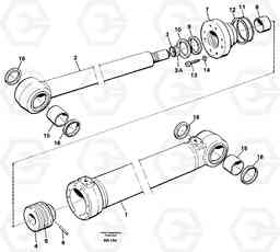 71038 Hydraulic cylinder, Tilting L50C S/N 10967-, OPEN ROPS S/N 35001-, Volvo Construction Equipment