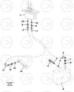 25586 Servo hydraulic: Feed line and return line L50C S/N 10967-, OPEN ROPS S/N 35001-, Volvo Construction Equipment