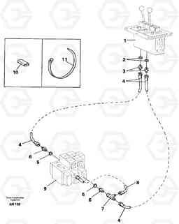 25990 Servo hydraulic: Control lines Tilting L50C S/N 10967-, OPEN ROPS S/N 35001-, Volvo Construction Equipment