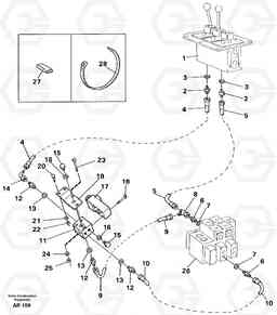 20638 Servo system: Control lines Lifting L50C S/N 10967-, OPEN ROPS S/N 35001-, Volvo Construction Equipment