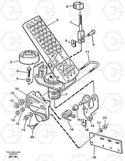 83120 Pedal L50C S/N 10967-, OPEN ROPS S/N 35001-, Volvo Construction Equipment