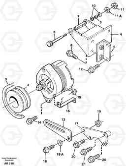 91064 Alternator Mounting L50C S/N 10967-, OPEN ROPS S/N 35001-, Volvo Construction Equipment