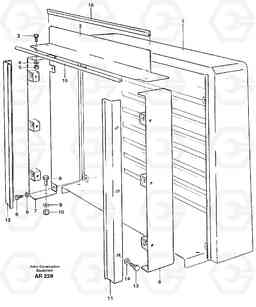 78010 Protecting plates Radiator casing L50C S/N 10967-, OPEN ROPS S/N 35001-, Volvo Construction Equipment