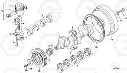 22104 Crankshaft and related parts L50C S/N 10967-, OPEN ROPS S/N 35001-, Volvo Construction Equipment