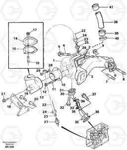 83192 Turbocharger with exhaustmanifold L50C S/N 10967-, OPEN ROPS S/N 35001-, Volvo Construction Equipment