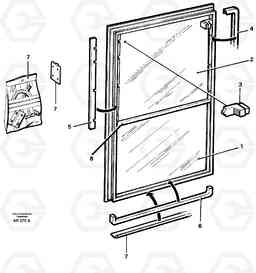 22601 Sliding window L50C S/N 10967-, OPEN ROPS S/N 35001-, Volvo Construction Equipment