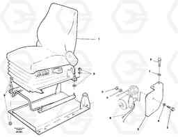 25413 Driver's seat, air suspensioned Isri L50C S/N 10967-, OPEN ROPS S/N 35001-, Volvo Construction Equipment