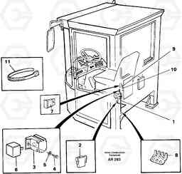 54295 Cable harness, air-suspensioned seat. L50C S/N 10967-, OPEN ROPS S/N 35001-, Volvo Construction Equipment