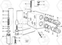 25592 Valve, circuit body and return valve L50C S/N 10967-, OPEN ROPS S/N 35001-, Volvo Construction Equipment