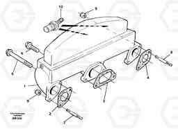 25442 Inlet manifold L50C S/N 10967-, OPEN ROPS S/N 35001-, Volvo Construction Equipment