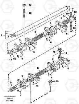 5611 Valve mechanism L50C S/N 10967-, OPEN ROPS S/N 35001-, Volvo Construction Equipment