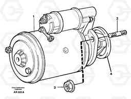 25449 Starter motor, mounting L50C S/N 10967-, OPEN ROPS S/N 35001-, Volvo Construction Equipment