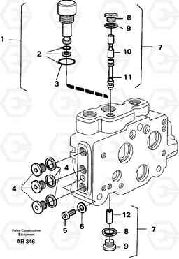 64883 Valve section L50C S/N 10967-, OPEN ROPS S/N 35001-, Volvo Construction Equipment