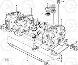 25593 Valve section with assembly parts L50C S/N 10967-, OPEN ROPS S/N 35001-, Volvo Construction Equipment