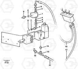 45514 Servo hydraulic: hydraulic lines L50C S/N 10967-, OPEN ROPS S/N 35001-, Volvo Construction Equipment