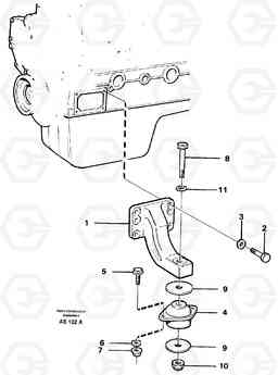 42224 Engine mounting L70C SER NO 13116-, SER NO BRAZIL 70007-, Volvo Construction Equipment