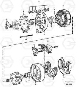 25208 Alternator L70C SER NO 13116-, SER NO BRAZIL 70007-, Volvo Construction Equipment